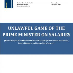 Unlawful Game of the Prime Minister on Salaries